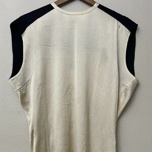 Helmut Lang Black Cream Silk Blend Blouse Size P XS